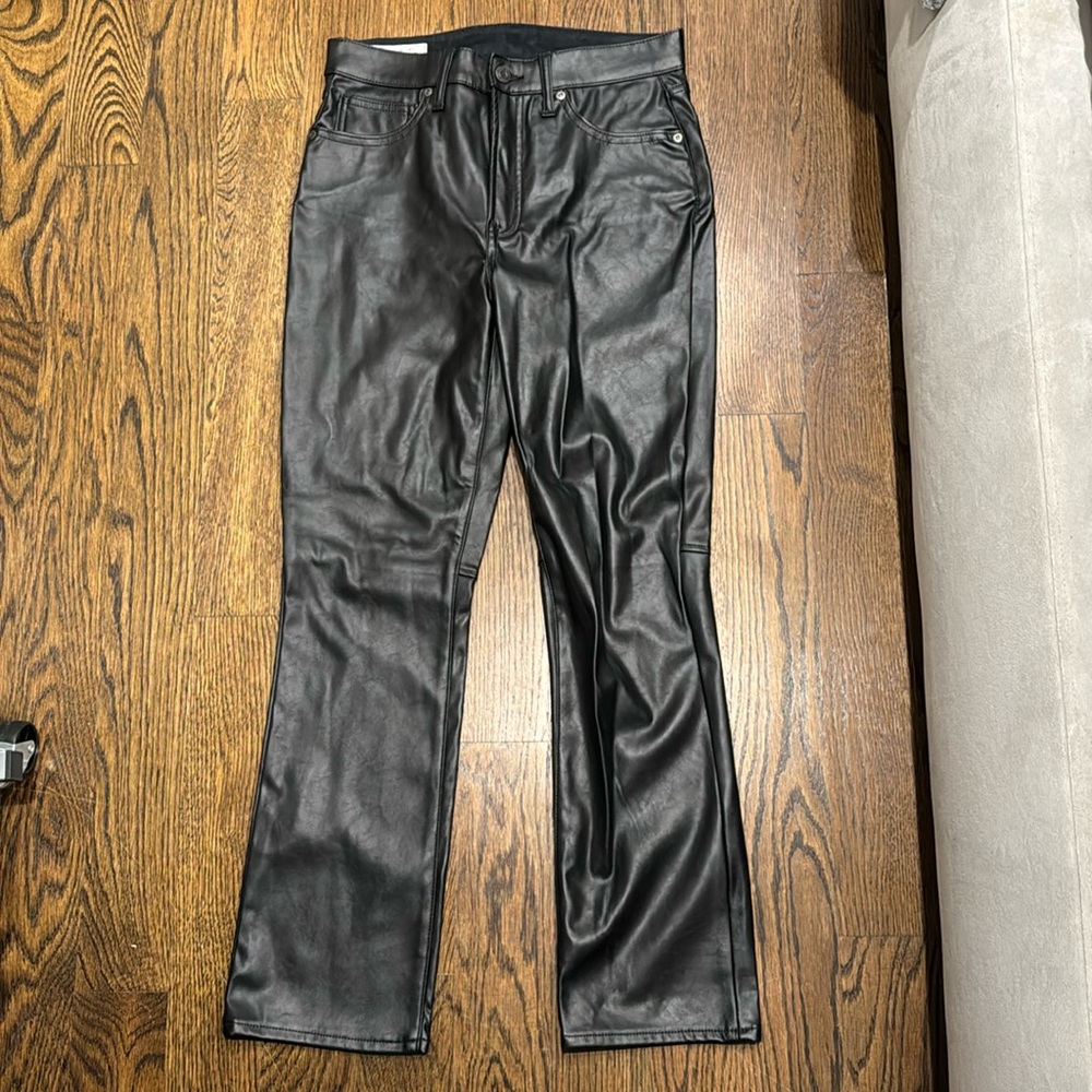 gap vintage slim high rise leather pants